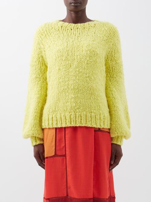 Gabriela Hearst - Clarissa Lantern-sleeve Knit Sweater - Womens - Yellow