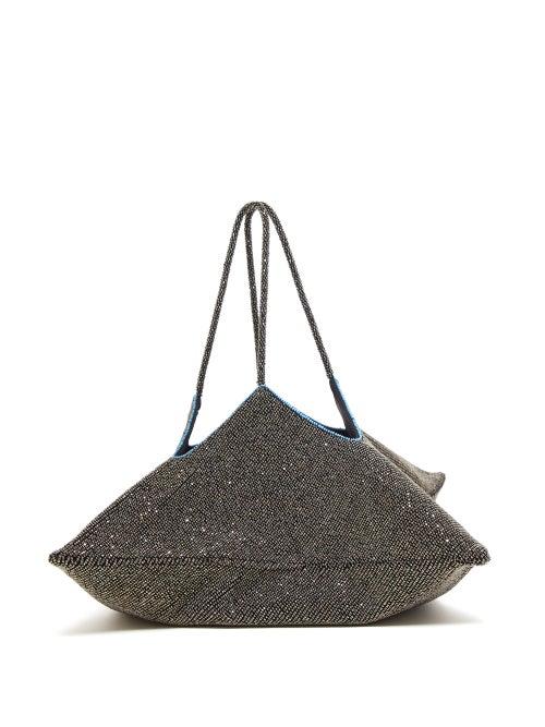 Matchesfashion.com The Row - Beaded Geometric Clutch - Womens - Silver Multi