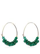 Matchesfashion.com Isabel Marant - Polly Crystal-embellished Hoop Earrings - Womens - Green