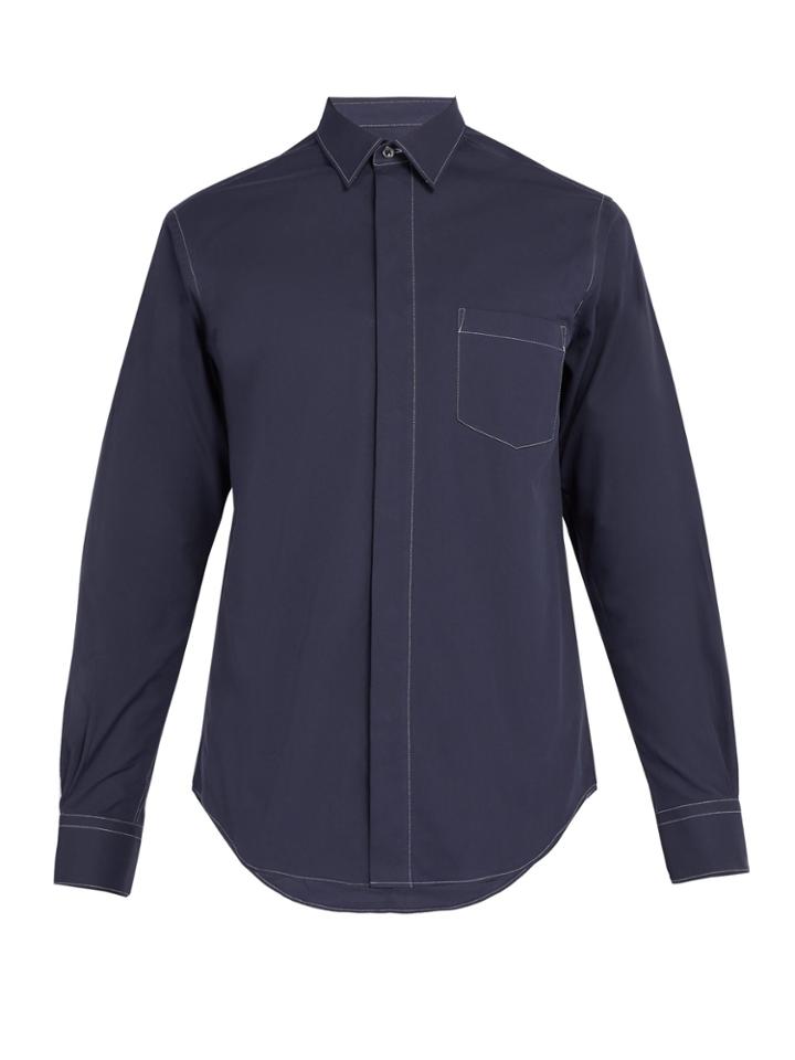 Cobra S.c. Contrast Topstitching Cotton Shirt
