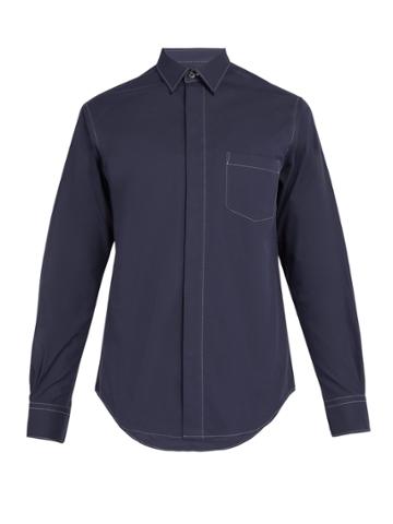 Cobra S.c. Contrast Topstitching Cotton Shirt