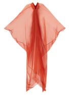 Rick Owens - Silk-chiffon Pleated Gown - Womens - Orange