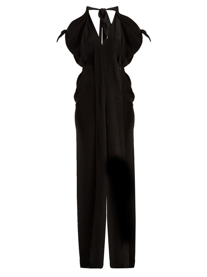 Roland Mouret Hessle Open-shoulder Silk-crepe Gown