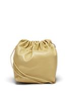 Jil Sander - Drawstring Leather Cross-body Pouch - Womens - Cream