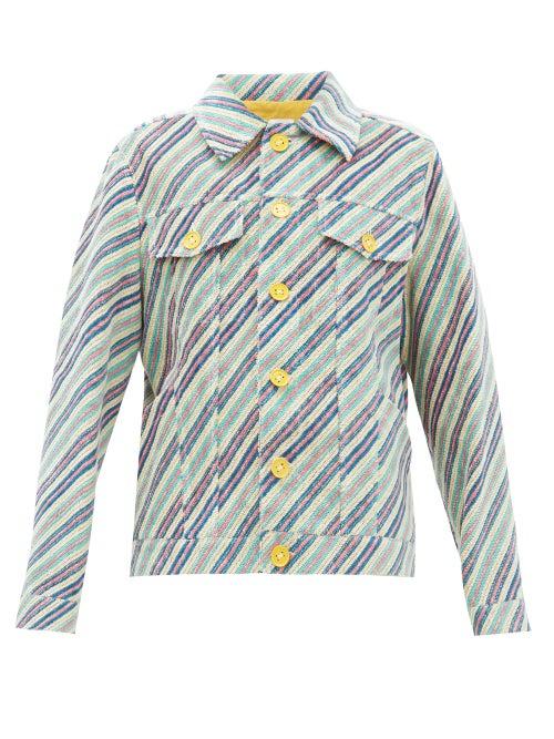 Matchesfashion.com M Missoni - Striped Upcycled Linen-blend Chenille Jacket - Womens - Multi