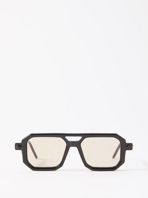 Kuboraum - P8 Aviator Acetate Sunglasses - Mens - Black