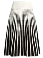 Tomas Maier Stripe-intarsia Fluted Skirt