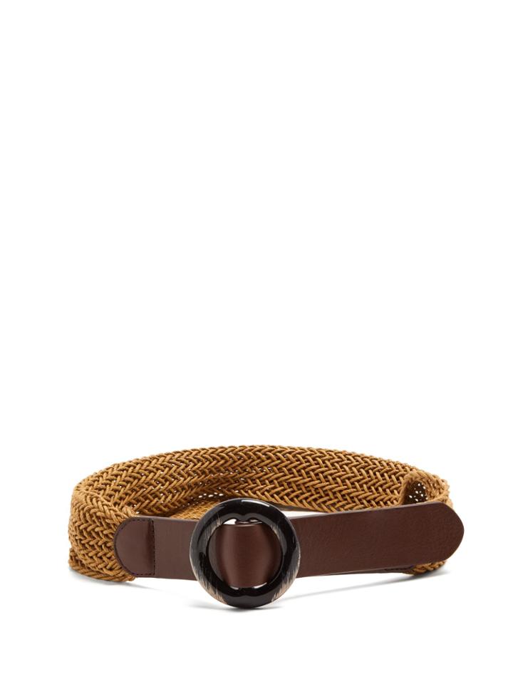 Weekend Max Mara Leather-trimmed Woven Waist Belt