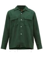 Matchesfashion.com Needles - Raw Hem Silk Jacquard Shirt - Mens - Green