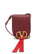 Matchesfashion.com Valentino - V Ring Small Leather Cross Body Bag - Womens - Burgundy