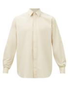 Fendi - Ff-embroidered Cotton-poplin Shirt - Mens - Light Beige
