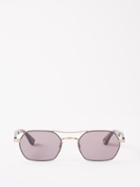 Garrett Leight - Goldie Aviator Metal And Acetate Sunglasses - Mens - Violet