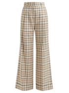 Matchesfashion.com See By Chlo - Checked Twill Wide Leg Trousers - Womens - Beige Multi