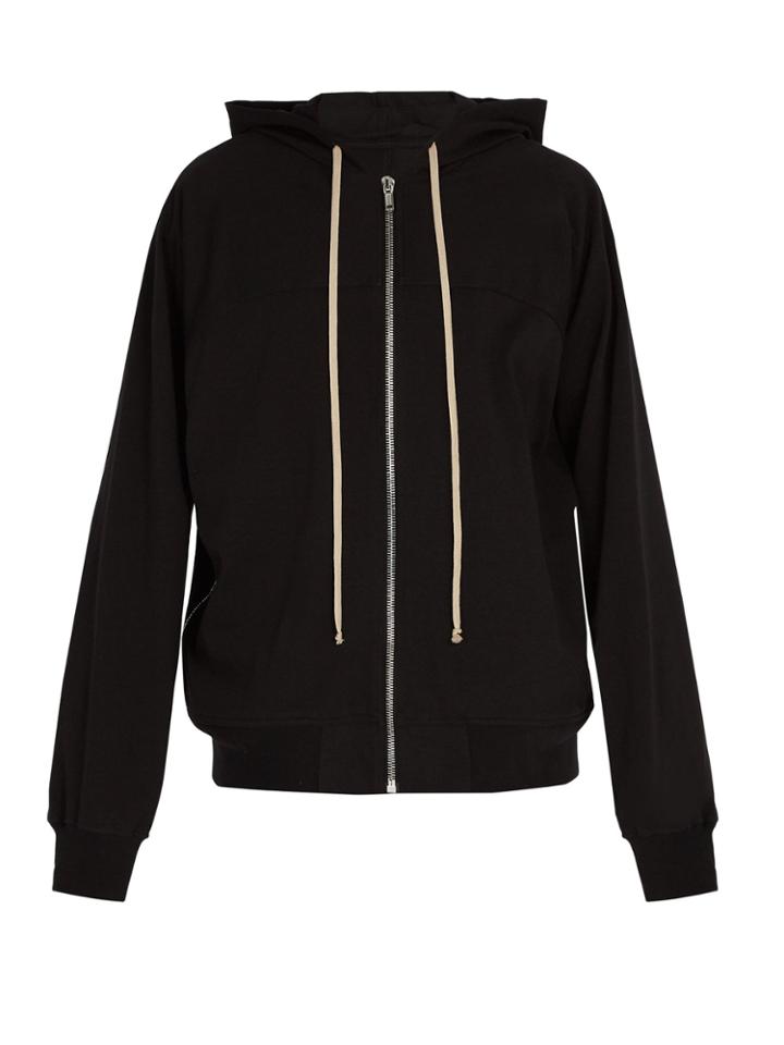 Rick Owens Zip-through Cotton Jersey Hooded Sweatshirt