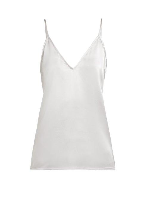 Matchesfashion.com Raey - V Neck Silk Cami Top - Womens - Light Grey
