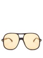 Matchesfashion.com Gucci - Aviator Acetate Sunglasses - Mens - Yellow
