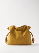 Loewe - Flamenco Suede Clutch Bag - Womens - Light Tan