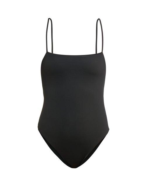 Matchesfashion.com Dos Gardenias - Leo Square Neck Jersey Swimsuit - Womens - Black