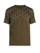 Matchesfashion.com Blackbarrett By Neil Barrett - Geometric Print Cotton T Shirt - Mens - Khaki