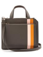 Matchesfashion.com Valextra - Passepartout Medium Striped Leather Bag - Womens - Grey Multi