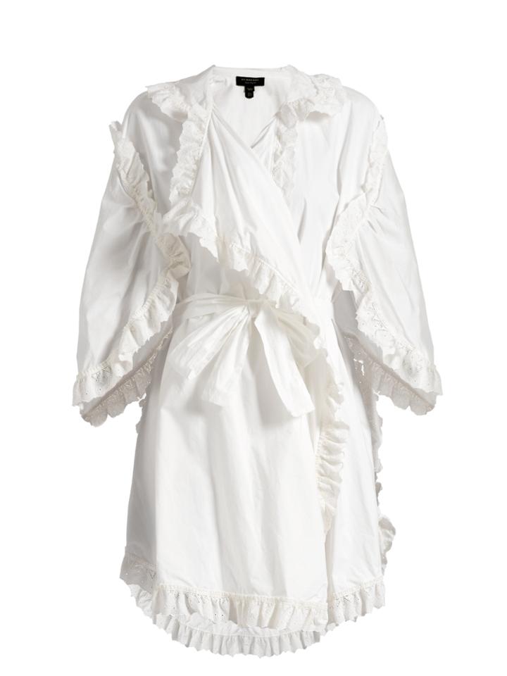Burberry Ruffled Broderie-anglaise Cotton Wrap Dress