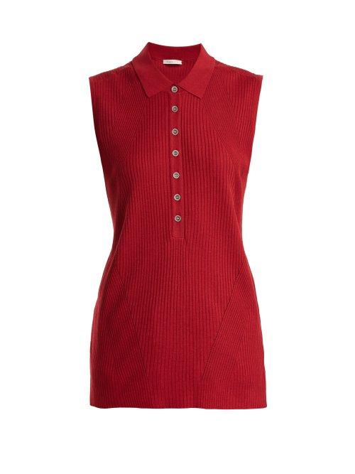 Matchesfashion.com Falke - Golf Ribbed Knit Sleeveless Top - Womens - Red