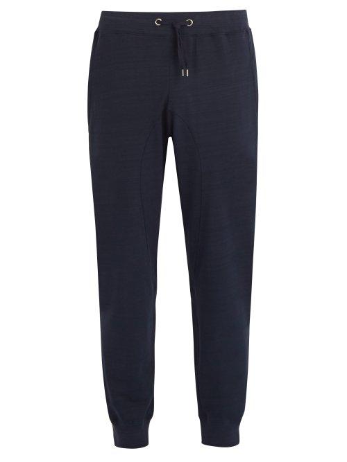 Matchesfashion.com S0rensen - Dancer Cotton Slub Jersey Track Pants - Mens - Navy