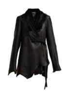 Matchesfashion.com Ann Demeulemeester - Amrita Shearling Wrap Jacket - Womens - Black