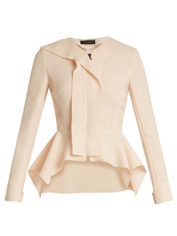Roland Mouret Lavenden Wool-crepe Peplum Jacket