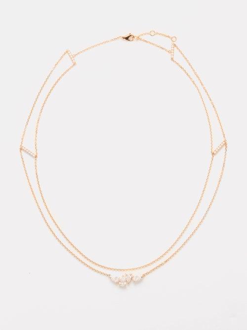 Repossi - Serti Sur Vide Diamond & 18kt Rose Gold Necklace - Womens - Rose Gold