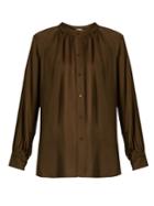 Vince Oversized Gathered Silk Blouse