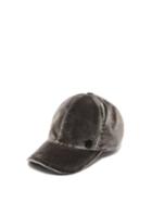 Matchesfashion.com Maison Michel - Tiger Logo Velvet Cap - Womens - Grey