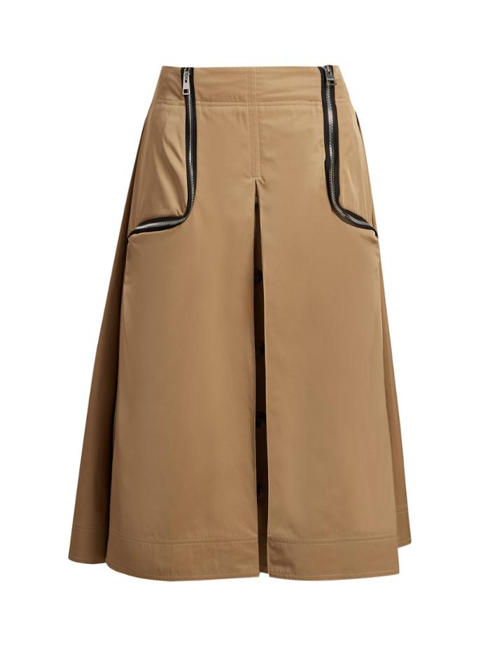 Jw Anderson Zipped Gabardine Midi Skirt