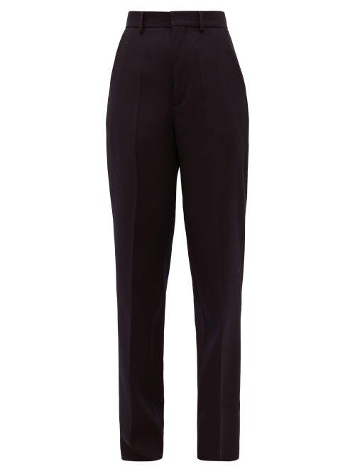 Matchesfashion.com Raey - High-rise Wool Tailored Trousers - Womens - Navy