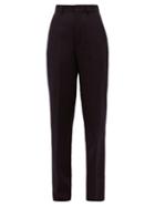 Matchesfashion.com Raey - High-rise Wool Tailored Trousers - Womens - Navy