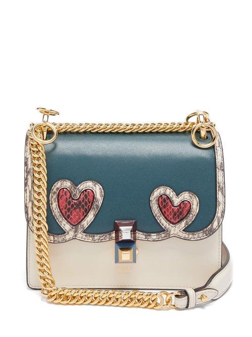Matchesfashion.com Fendi - Kan I Small Leather Cross Body Bag - Womens - Green Multi