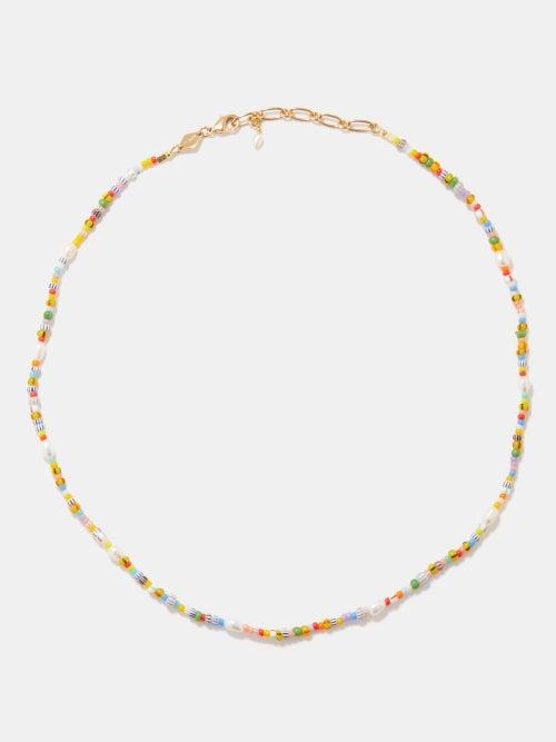 Anni Lu - Petit Alaia Pearl & 18kt Gold-plated Necklace - Womens - Multi