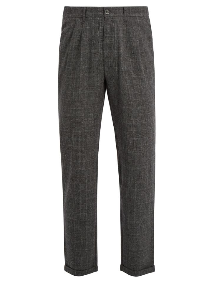 Barena Venezia Wide-leg Checked Wool Trousers