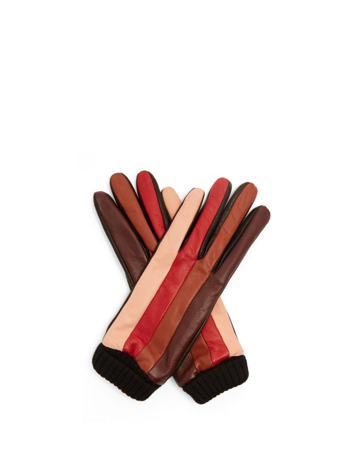 Missoni Striped Leather Gloves