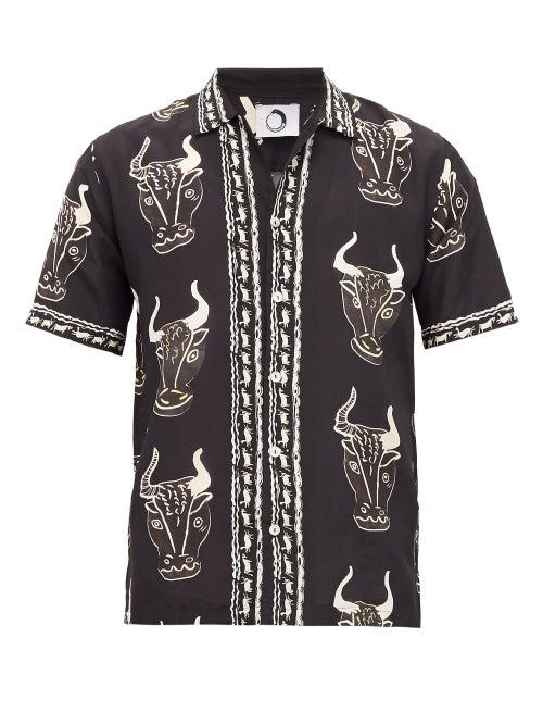 Matchesfashion.com Endless Joy - Larnax Aloha Printed Silk Shirt - Mens - Black Multi