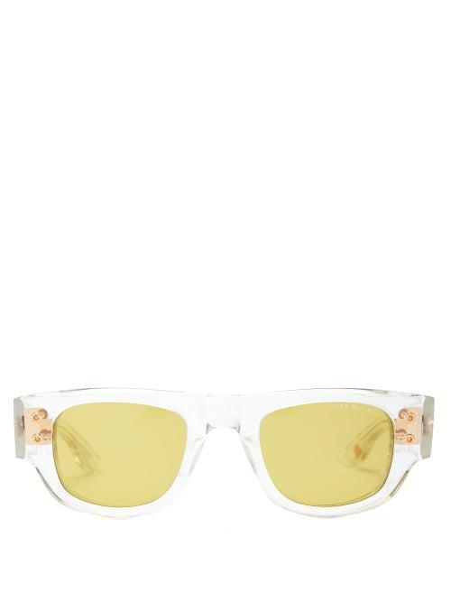 Matchesfashion.com Dita - Muskel Square Acetate Sunglasses - Mens - Clear