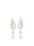 Matchesfashion.com Shrimps - Shrimp Crystal And Faux-pearl Clip Earrings - Womens - Crystal