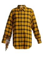 Matchesfashion.com No. 21 - Sequinned Checked Cotton Shirt - Womens - Black Yellow