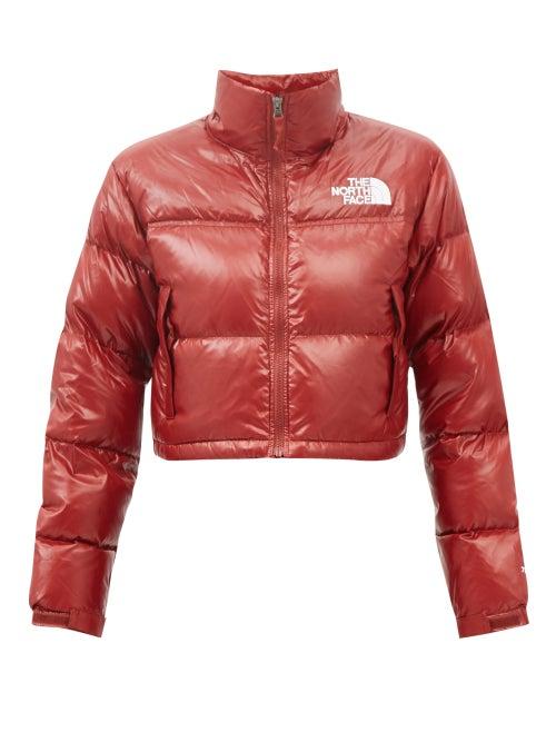 The North Face - Nuptse Cropped Quilted-ripstop Down Jacket - Womens - Red