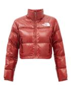 The North Face - Nuptse Cropped Quilted-ripstop Down Jacket - Womens - Red