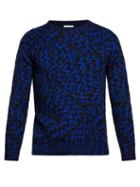 Matchesfashion.com Saint Laurent - Zigzag Jacquard Sweater - Mens - Black Blue