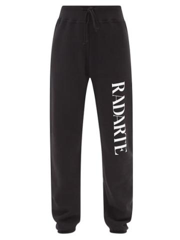 Radarte - Radarte-print Fleeceback-jersey Track Pants - Womens - Black