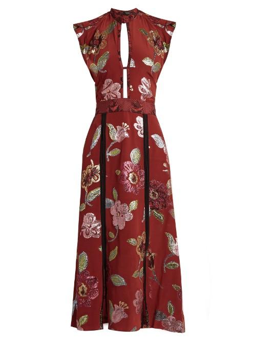 Burberry Prorsum Floral Fil Coup Silk Crepe De Chine Gown