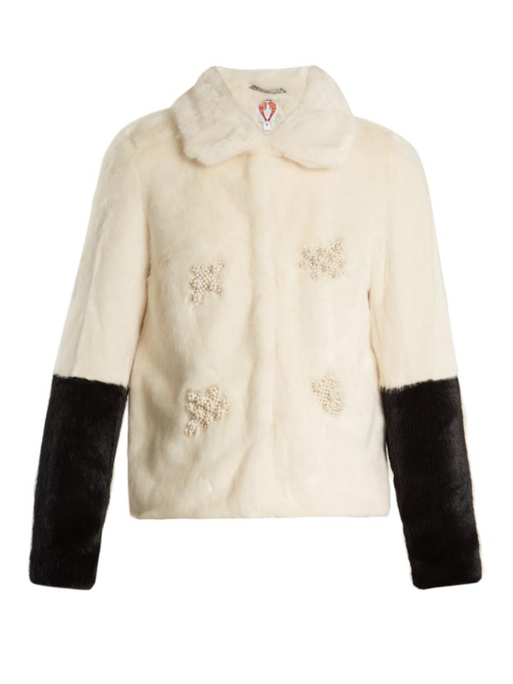 Shrimps Evan Embellished Bi-colour Faux-fur Jacket