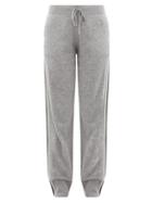 Matchesfashion.com Bella Freud - Suzuka Side-stripe Cashmere-blend Track Pants - Womens - Grey